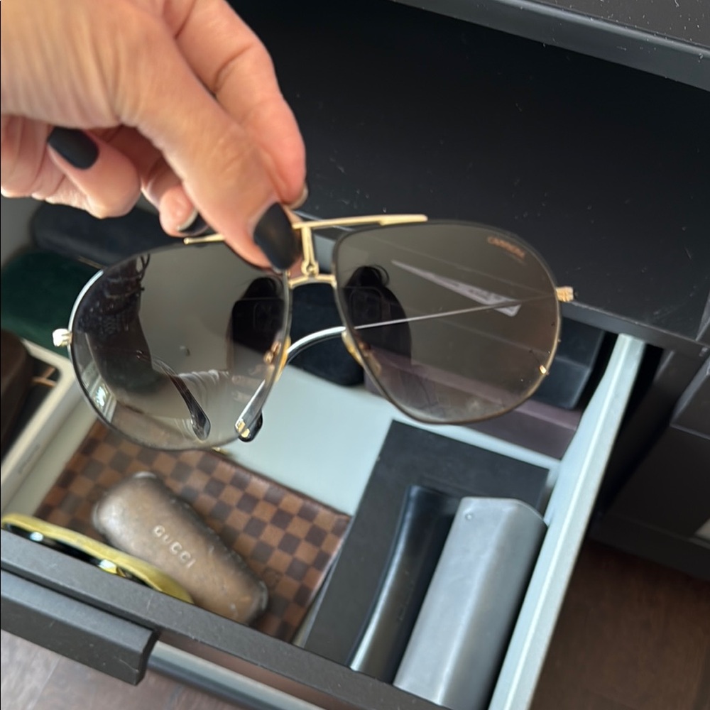 Carrera Gold Frame Sunglasses with Dark Lenses - Picture 3 of 5